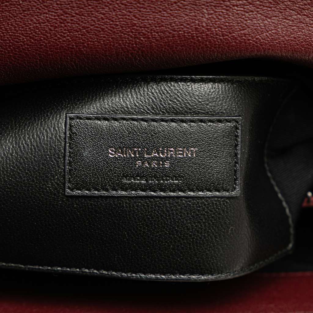 Saint Laurent Medium Monogram Chevron Quilted Lambskin College Satchel - 5