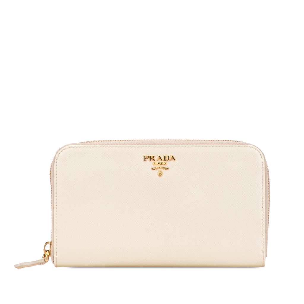 Prada Saffiano Zip Around Long Wallet