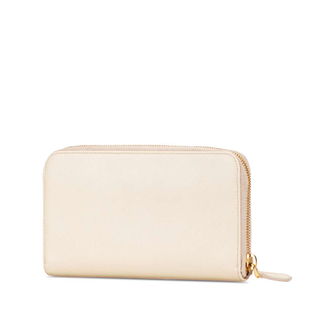 Prada Saffiano Zip Around Long Wallet - Back view