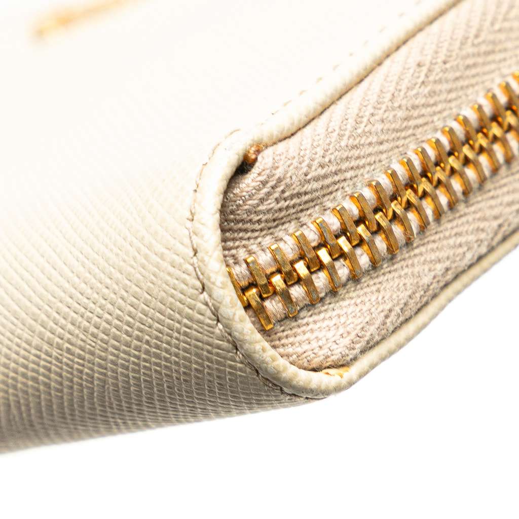 Prada Saffiano Zip Around Long Wallet - Image 11