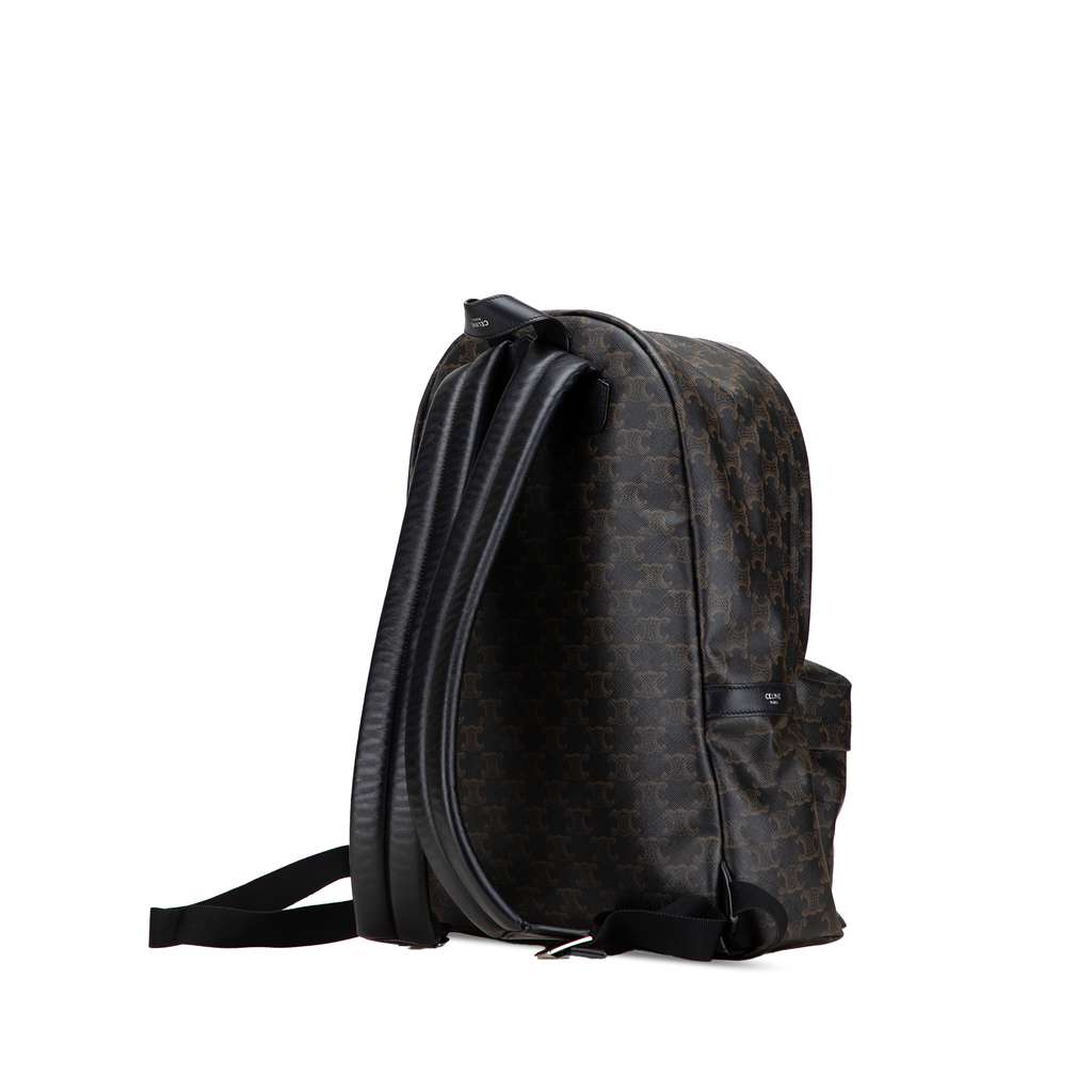 Celine Medium Triomphe Coated Canvas Backpack - Back view