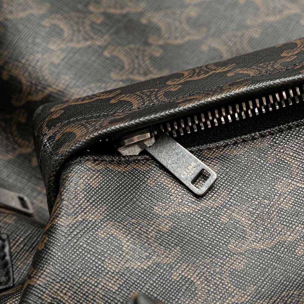 Celine Medium Triomphe Coated Canvas Backpack - Image 10