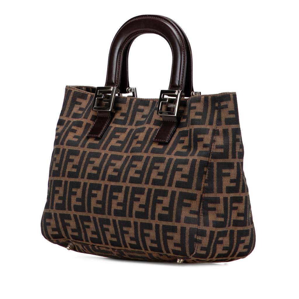 Fendi Small Zucca Canvas Twins Tote - Back view