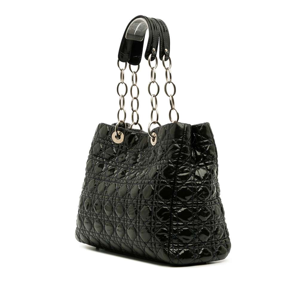 Dior Large Patent Cannage Lady Dior Soft Shopping Tote - Back view