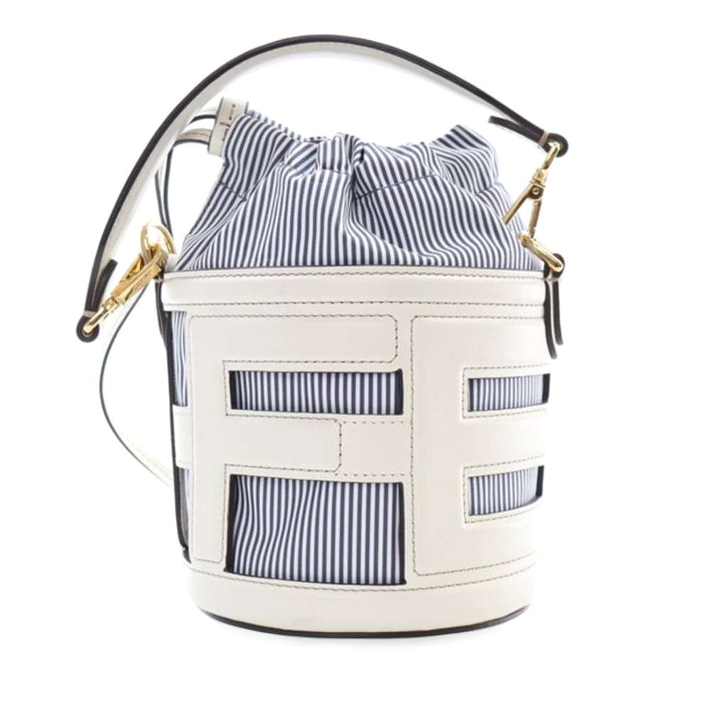 Fendi Mini Nylon Vitello King Logo Step Out Bag