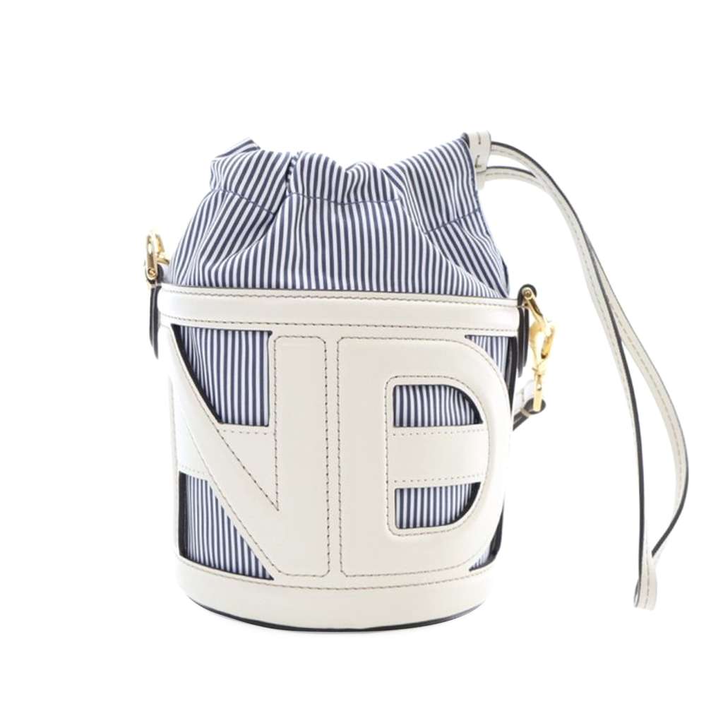Fendi Mini Nylon Vitello King Logo Step Out Bag - Back view
