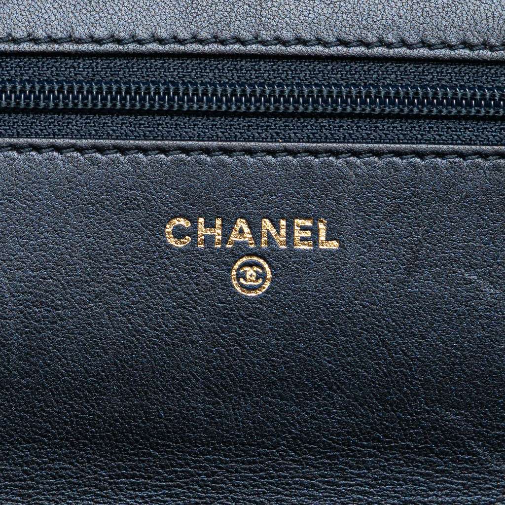 Chanel Calfskin Double Stitch Boy Wallet On Chain - Side view