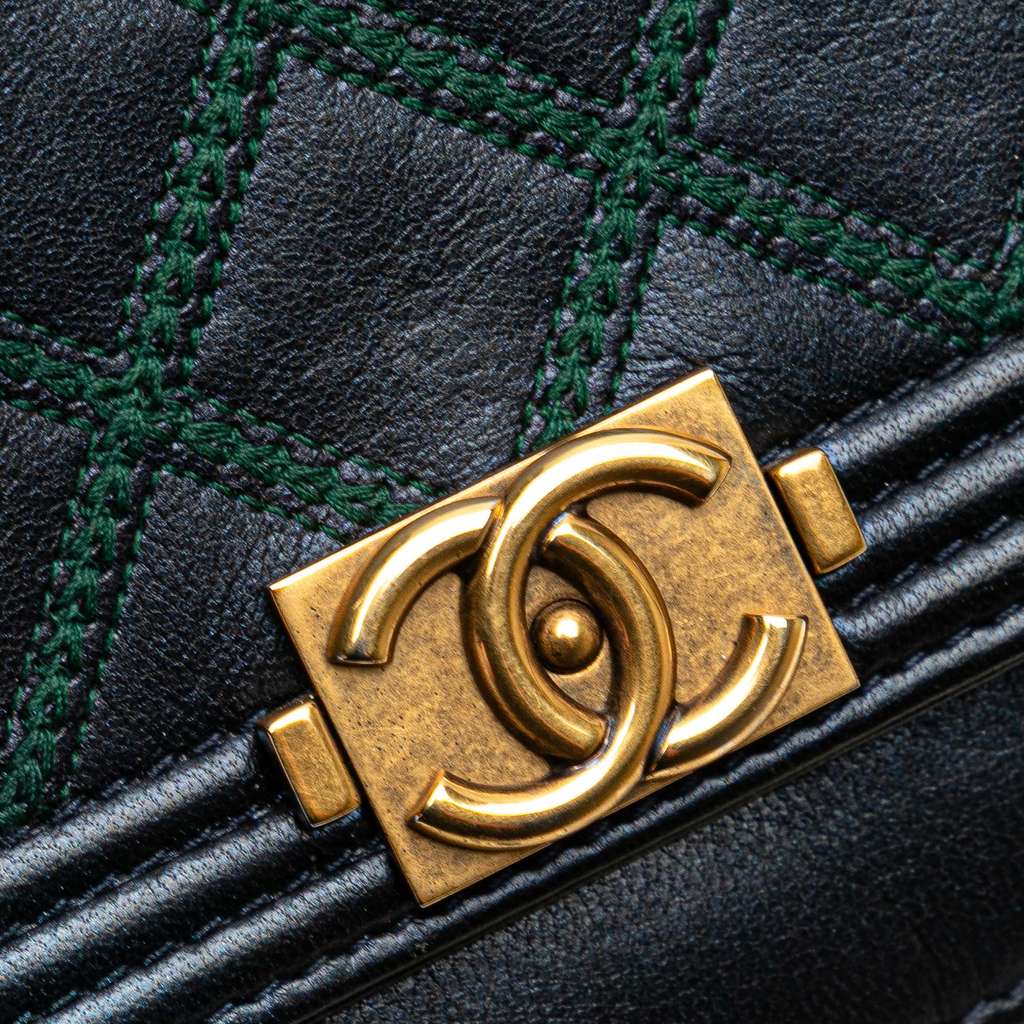Chanel Calfskin Double Stitch Boy Wallet On Chain - Image 10