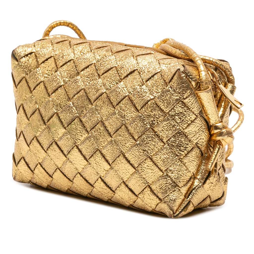 Bottega Veneta Mini Metallic Lambskin Intrecciato Loop Camera Bag - 2