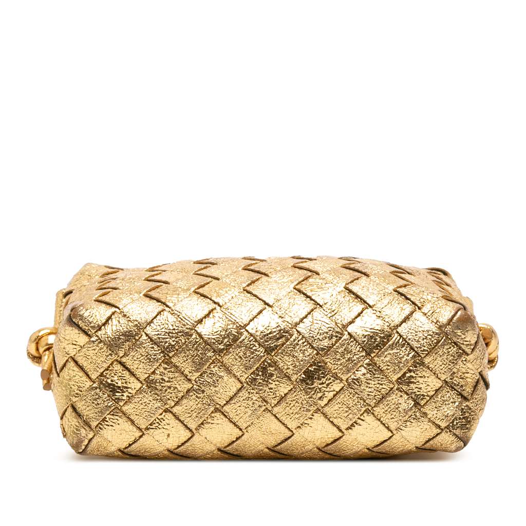 Bottega Veneta Mini Metallic Lambskin Intrecciato Loop Camera Bag - 3