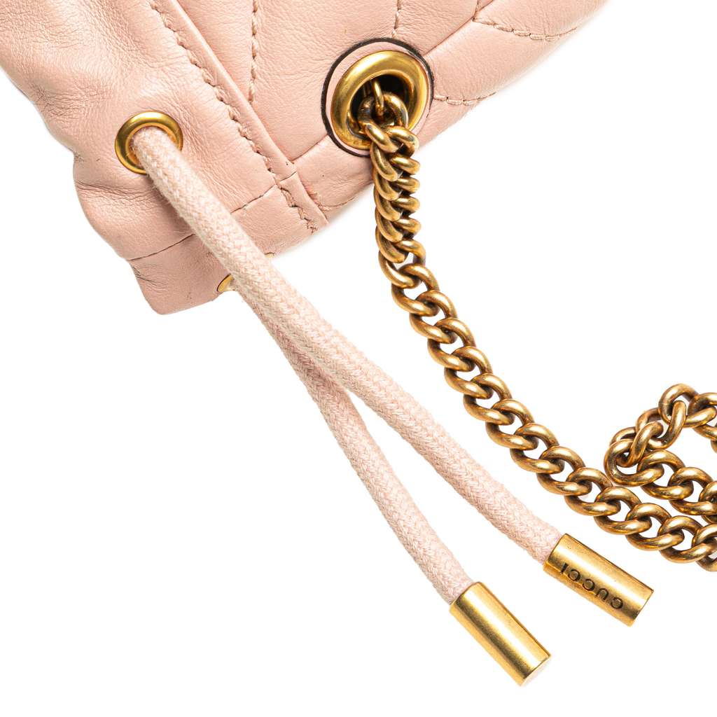 Gucci Small GG Marmont Leather Matelasse Bucket Bag - Image 11