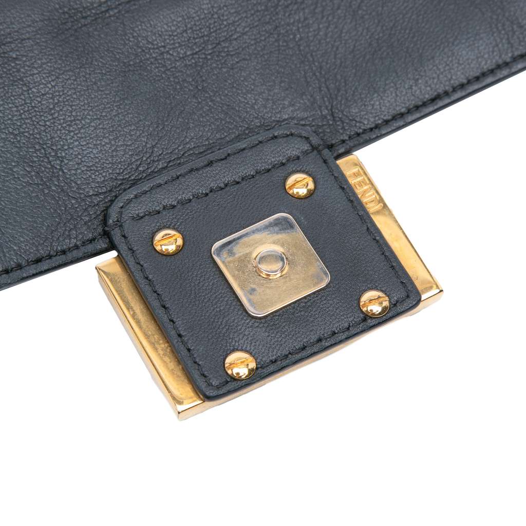 Fendi Mini Zucca Embossed Leather Baguette Satchel - Detail 2