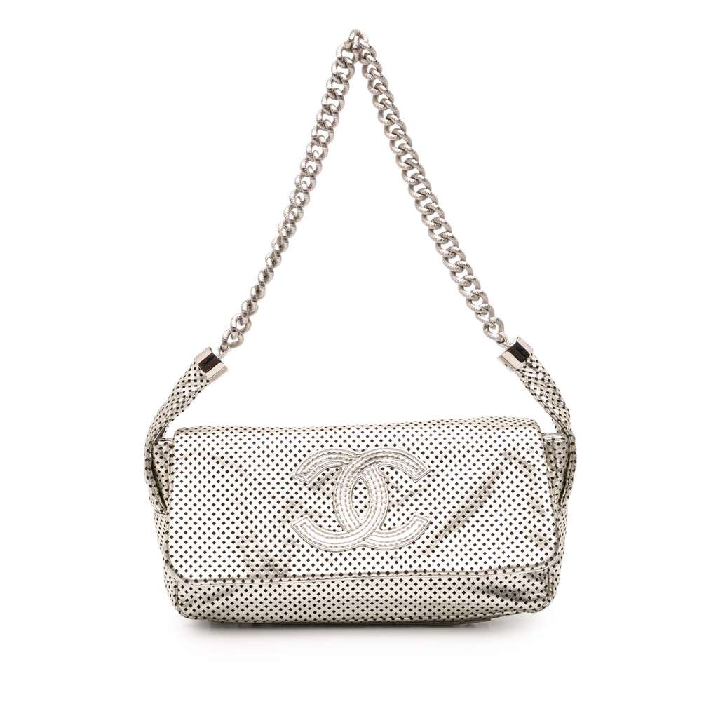 Chanel Metallic Glazed Calfskin Perforated Rodeo Drive Flap