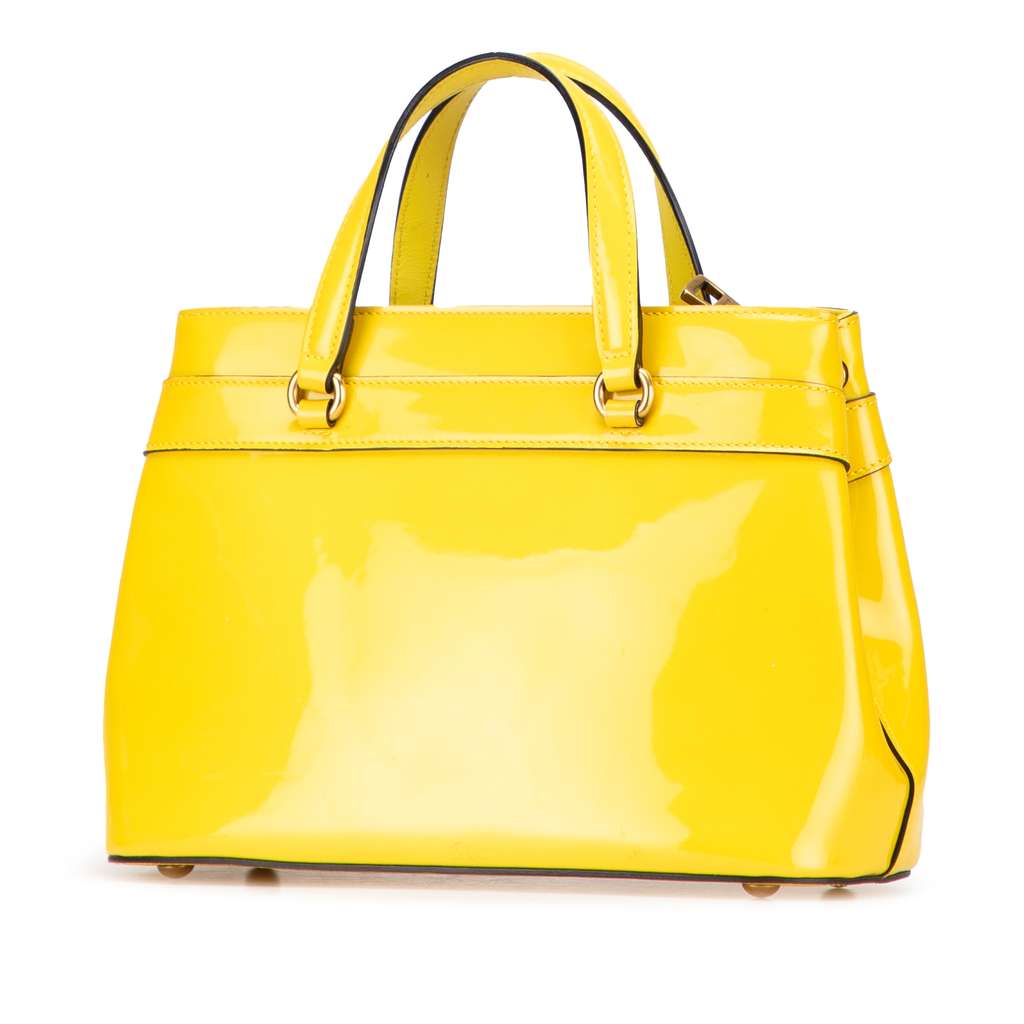 Gucci Patent Bright Bit Satchel - Back view