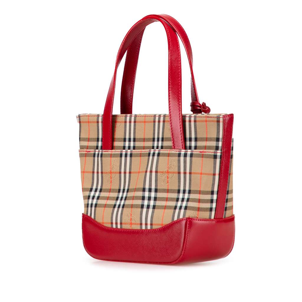 Burberry Haymarket Check Canvas Handbag - Back view