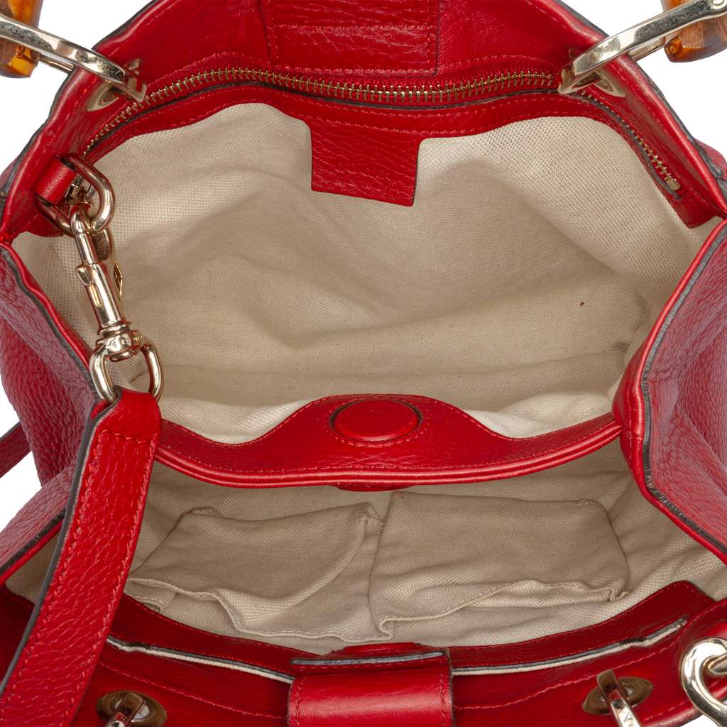 Gucci Small Calfskin Bamboo Shopper Satchel - 4