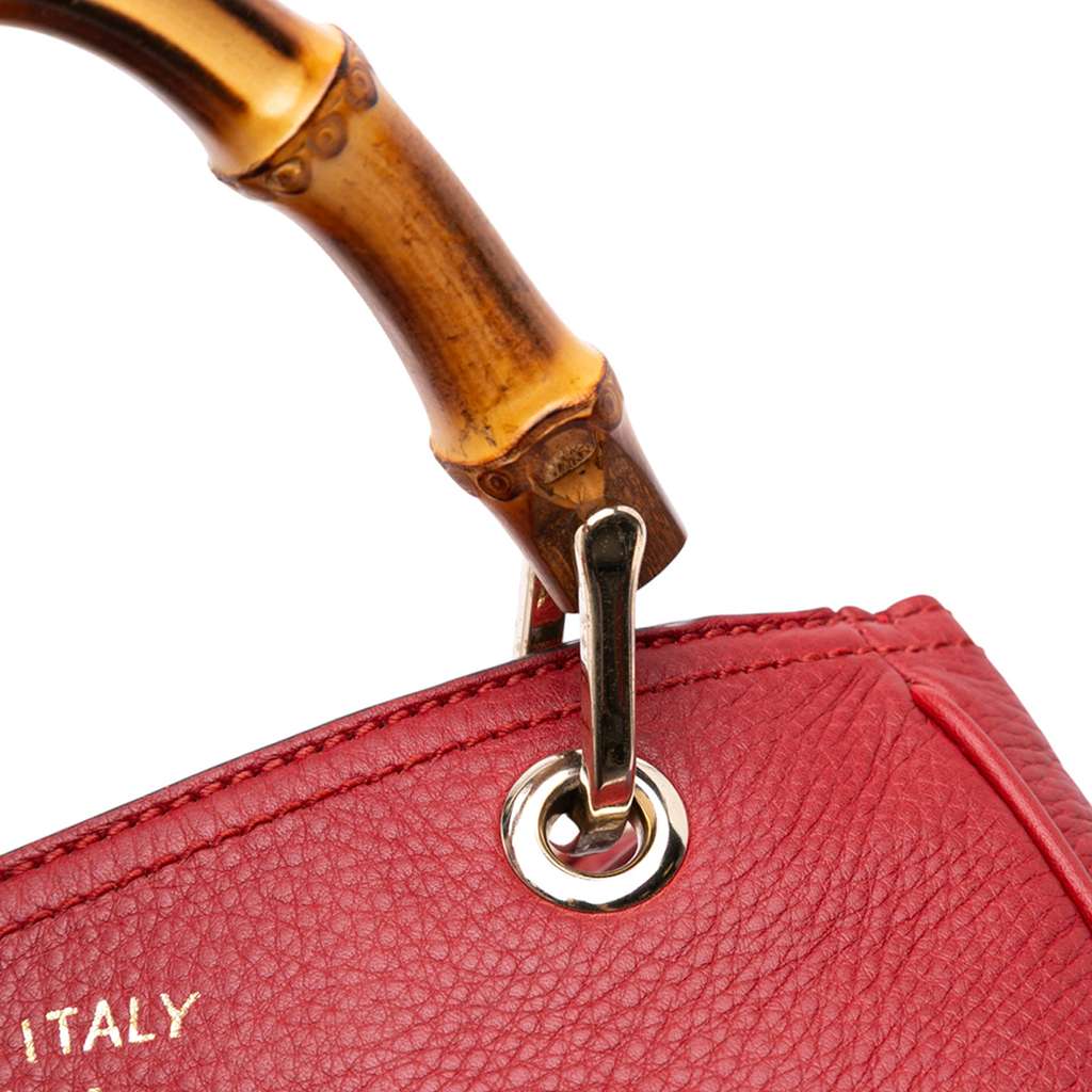 Gucci Small Calfskin Bamboo Shopper Satchel - Image 11