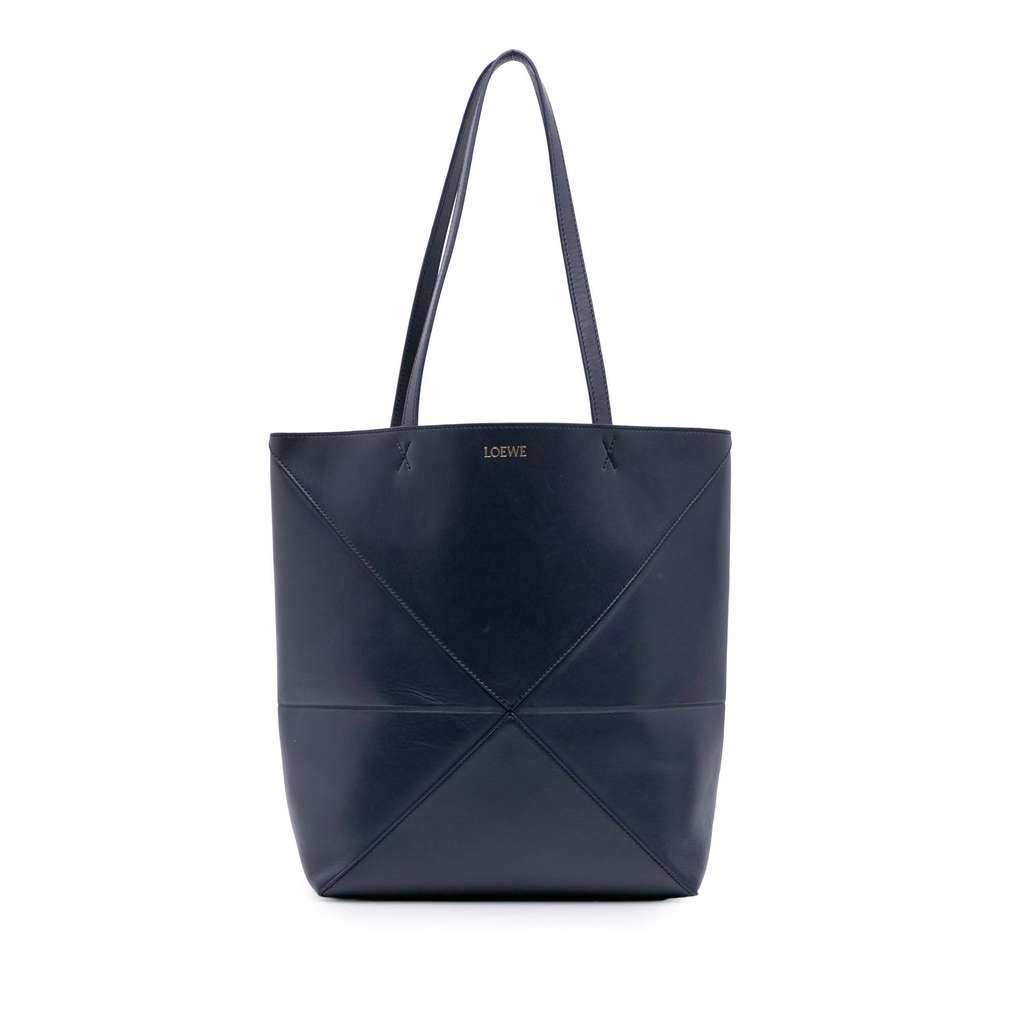 Loewe Large Shiny Calfskin Puzzle Fold Tote