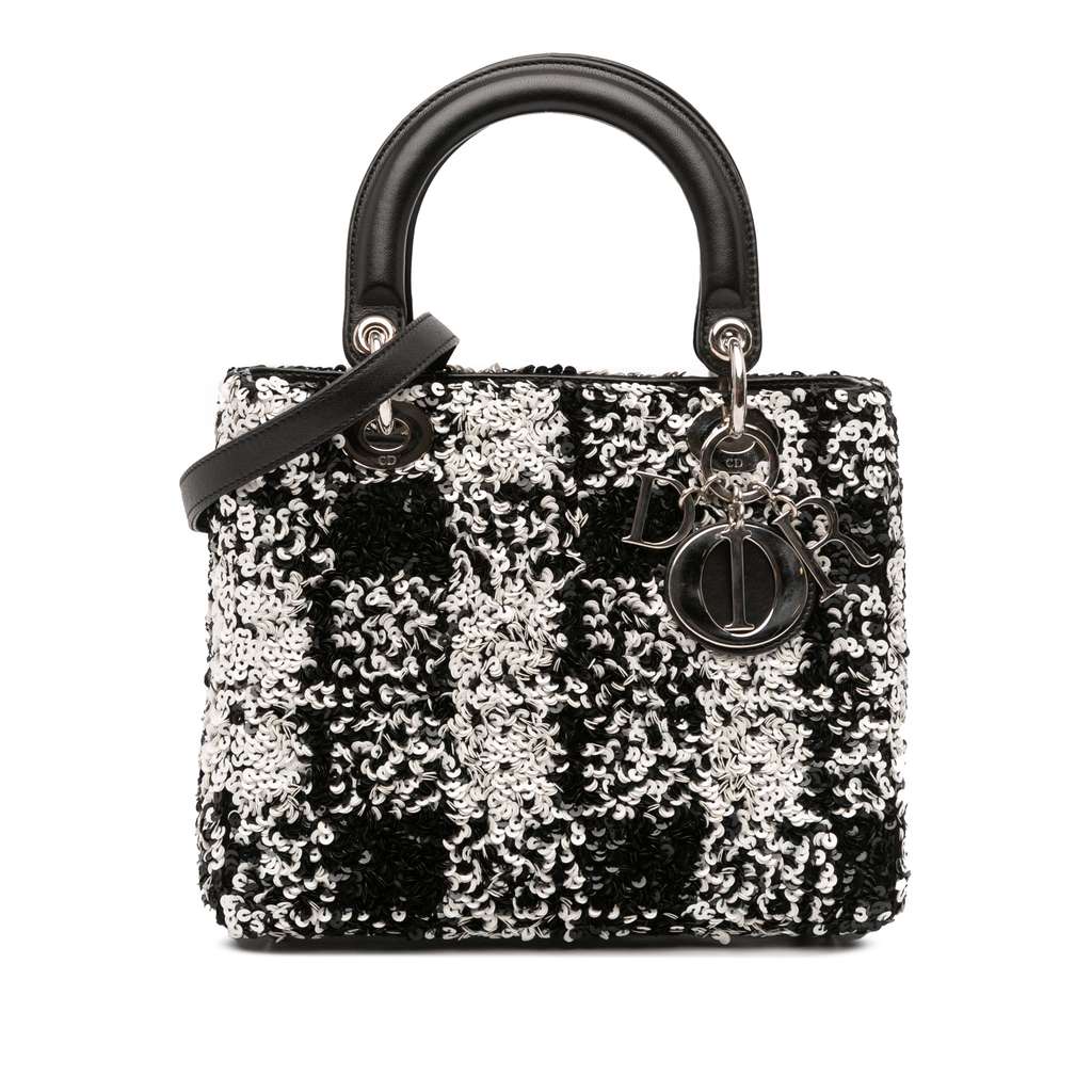 Dior Medium Lambskin Sequin Embellished Lady Dior