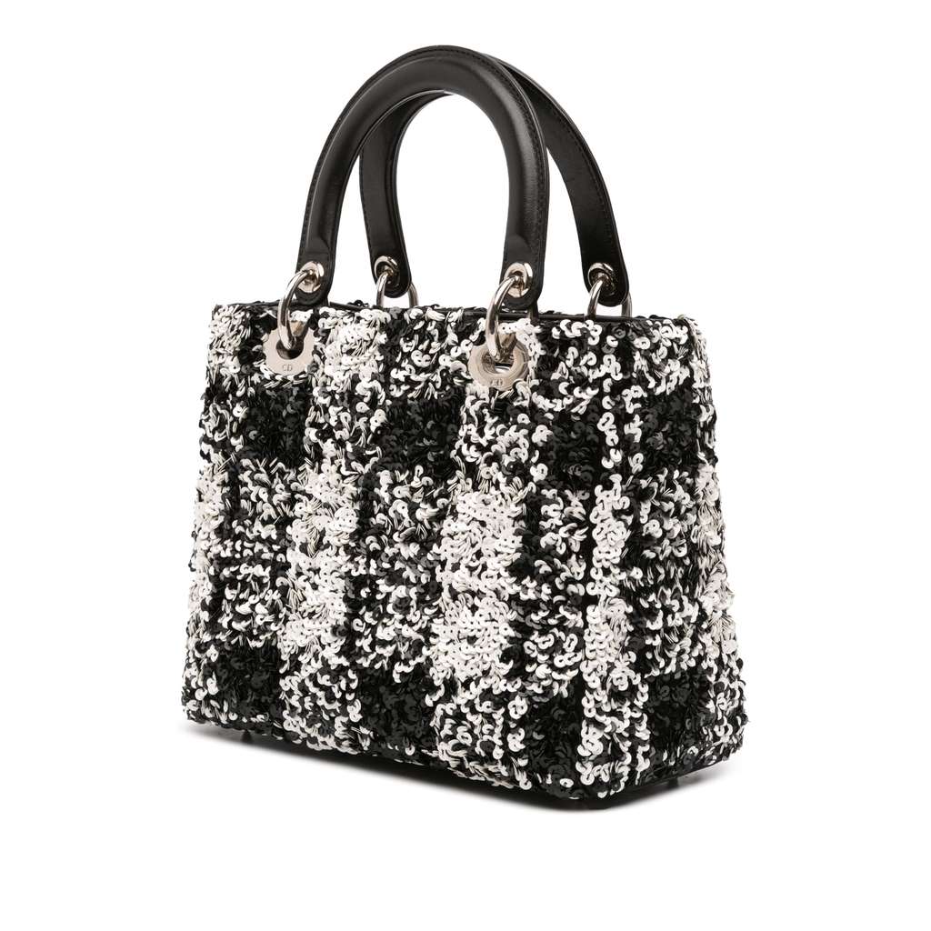 Dior Medium Lambskin Sequin Embellished Lady Dior - Back view