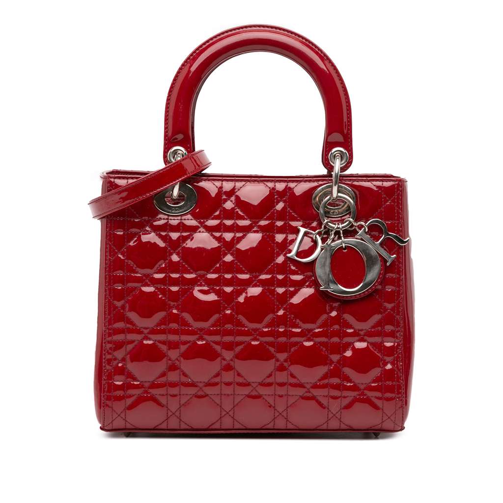 Dior Medium Patent Cannage Lady Dior