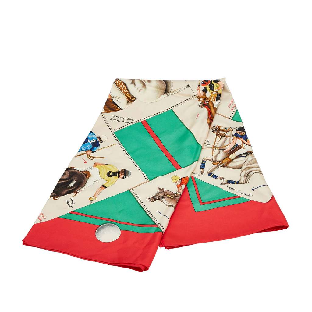 Hermès Le Monde du Polo Silk Scarf