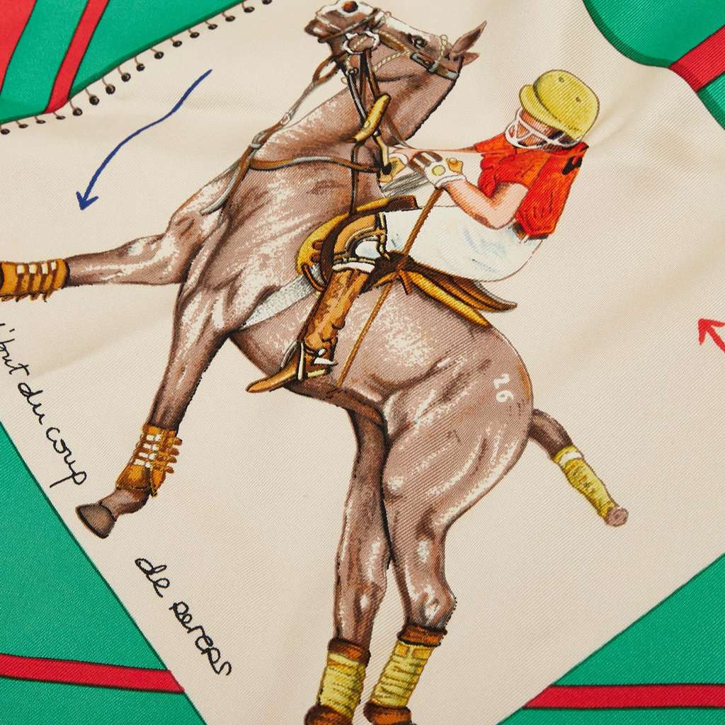Hermès Le Monde du Polo Silk Scarf - Detail 1