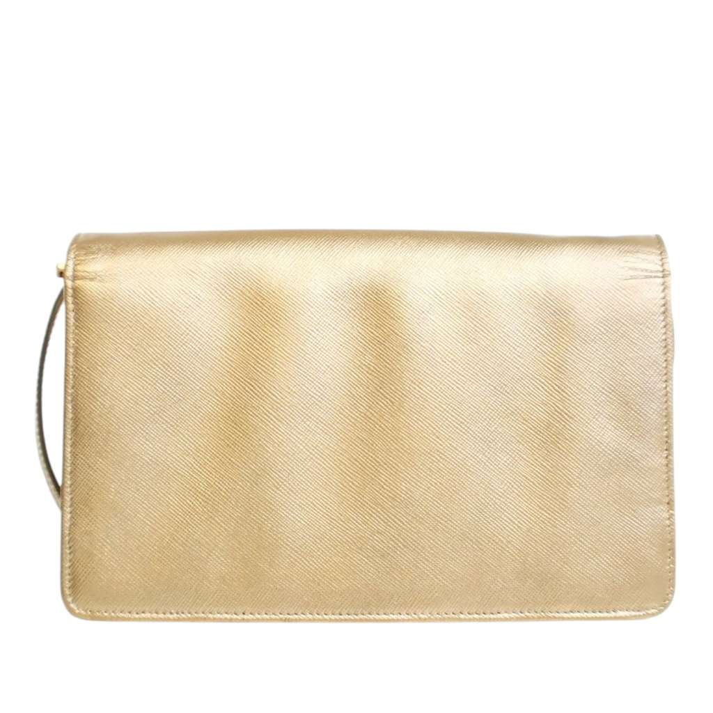 Prada Metallic Saffiano Wallet on Strap - 3
