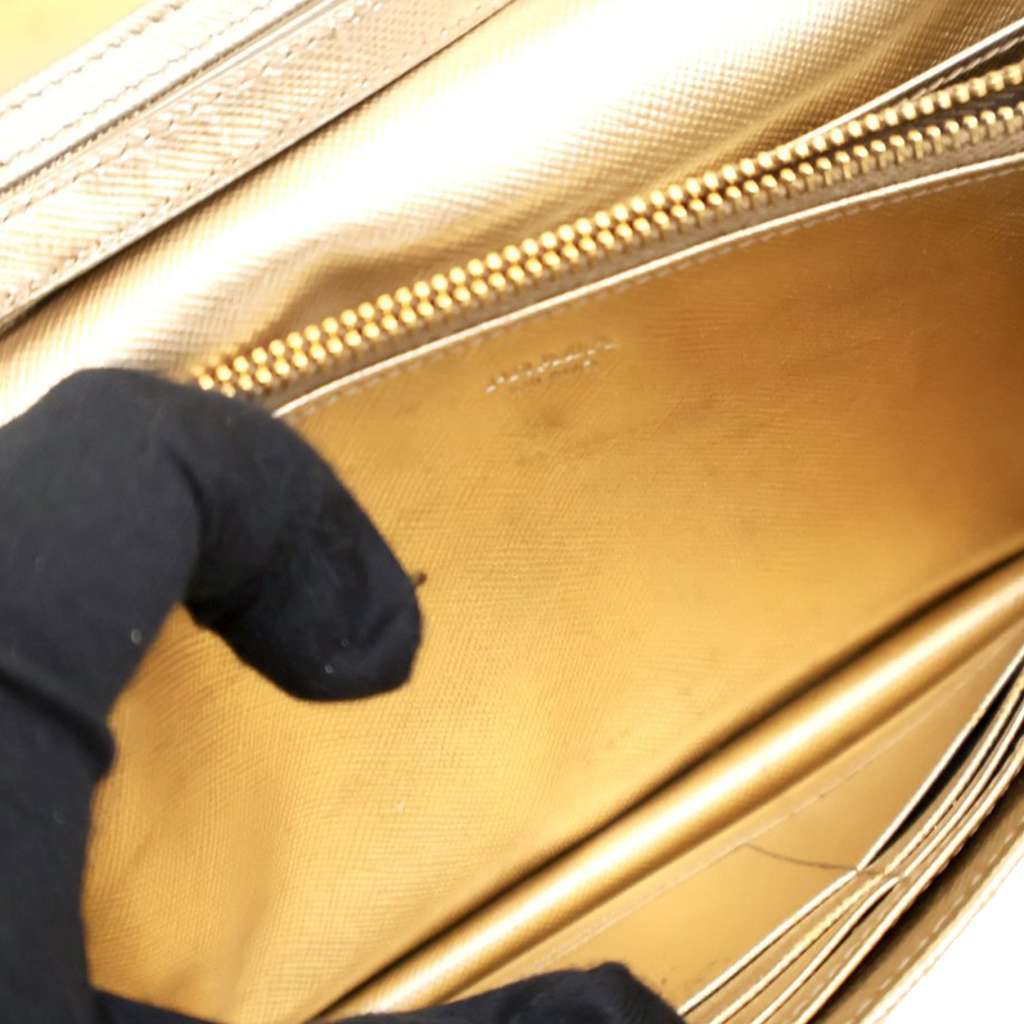 Prada Metallic Saffiano Wallet on Strap - 5