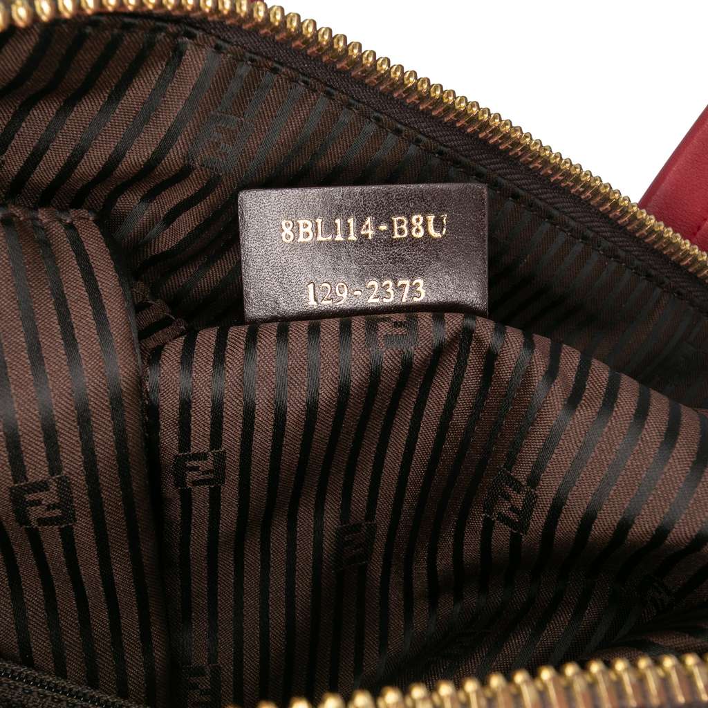 Fendi Leather and Studded Canvas Colorblock Chameleon Satchel - Detail 1