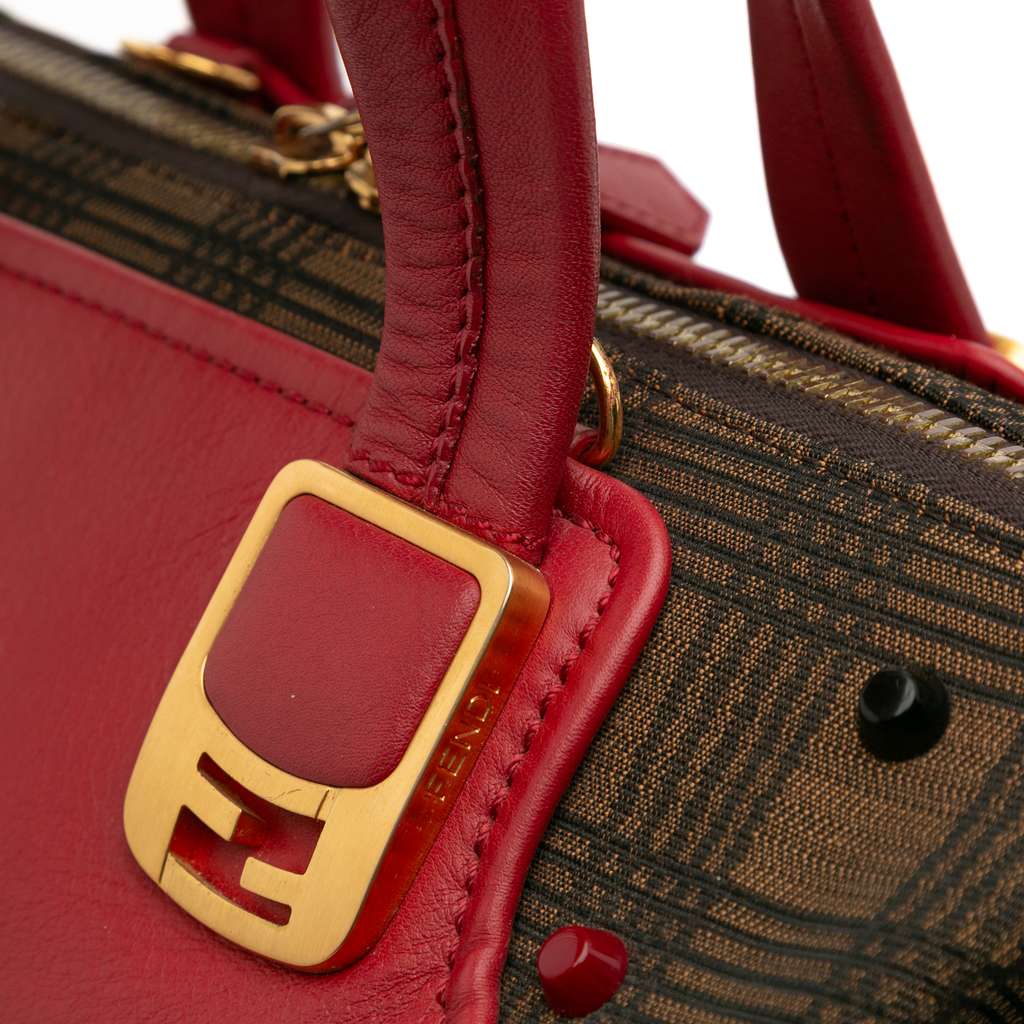 Fendi Leather and Studded Canvas Colorblock Chameleon Satchel - Image 10