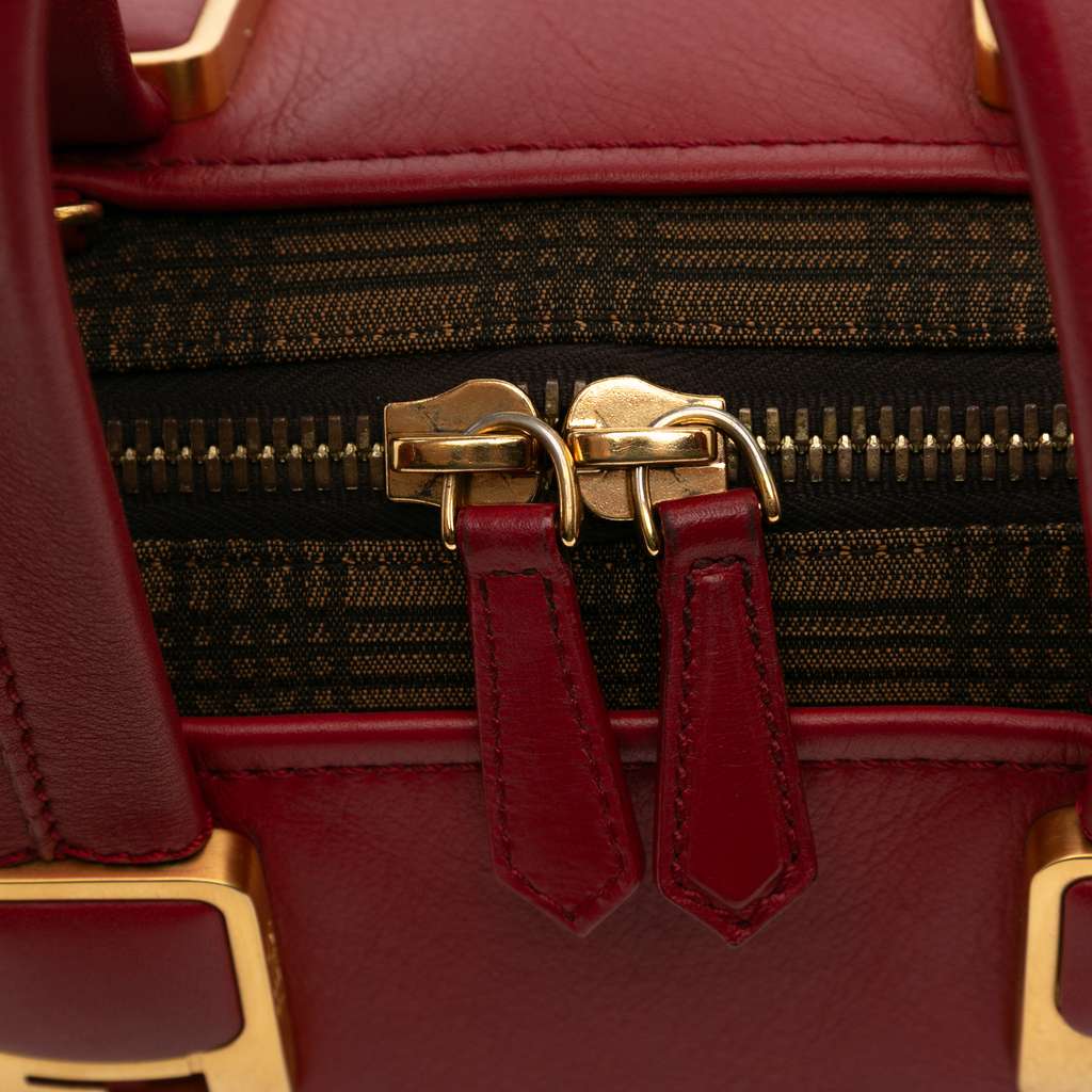 Fendi Leather and Studded Canvas Colorblock Chameleon Satchel - Image 11