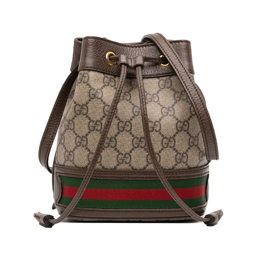 Gucci Mini GG Supreme Web Ophidia Bucket Bag