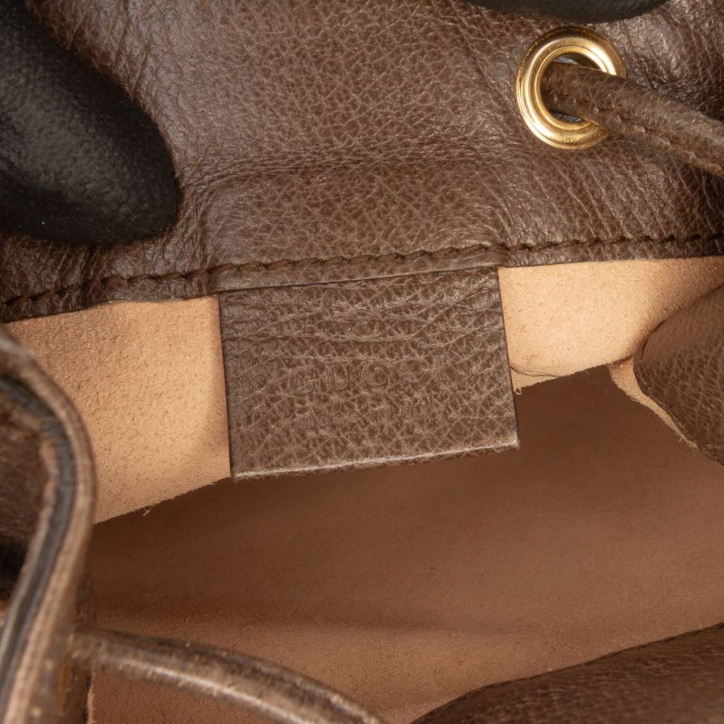 Gucci Mini GG Supreme Web Ophidia Bucket Bag - Side view