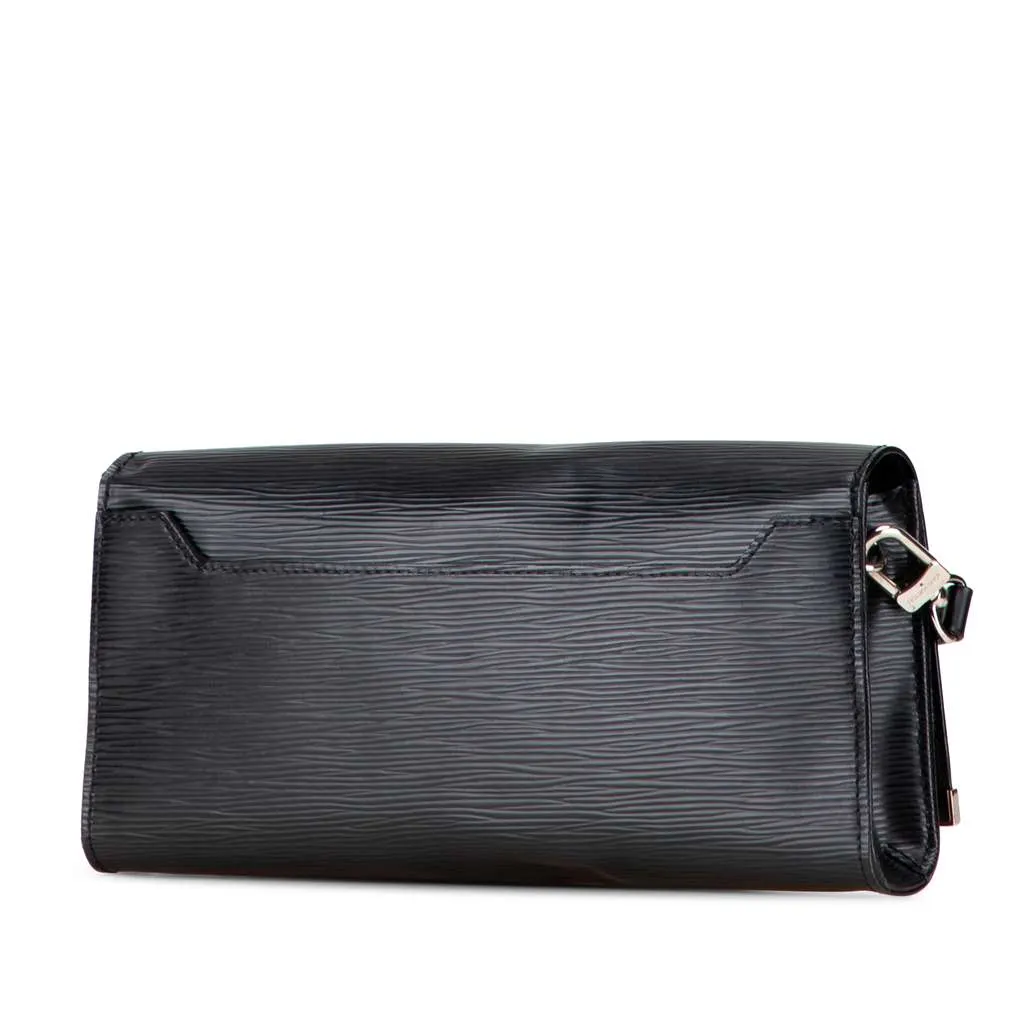 Louis Vuitton Epi Sevigne Clutch Black Leather Good - Back View