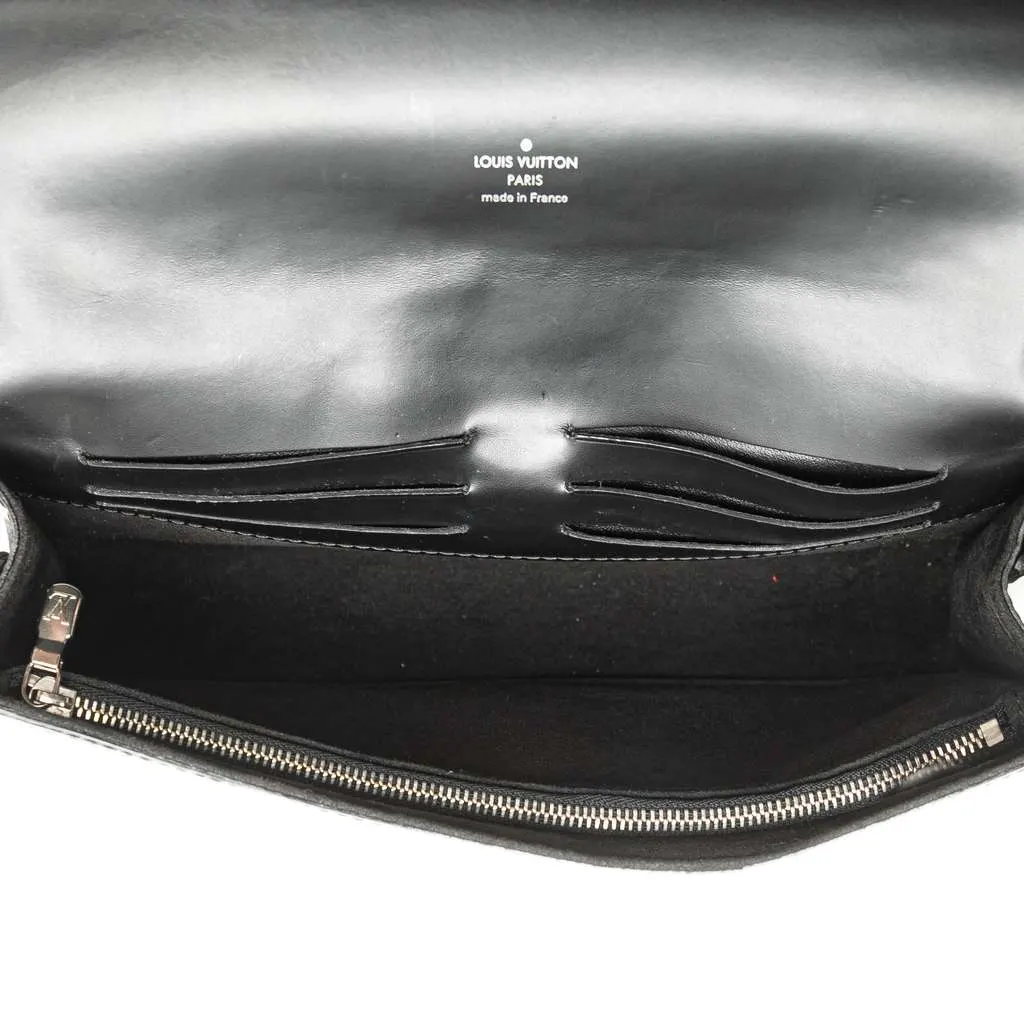 Louis Vuitton Epi Sevigne Clutch Black Leather Good - Model View