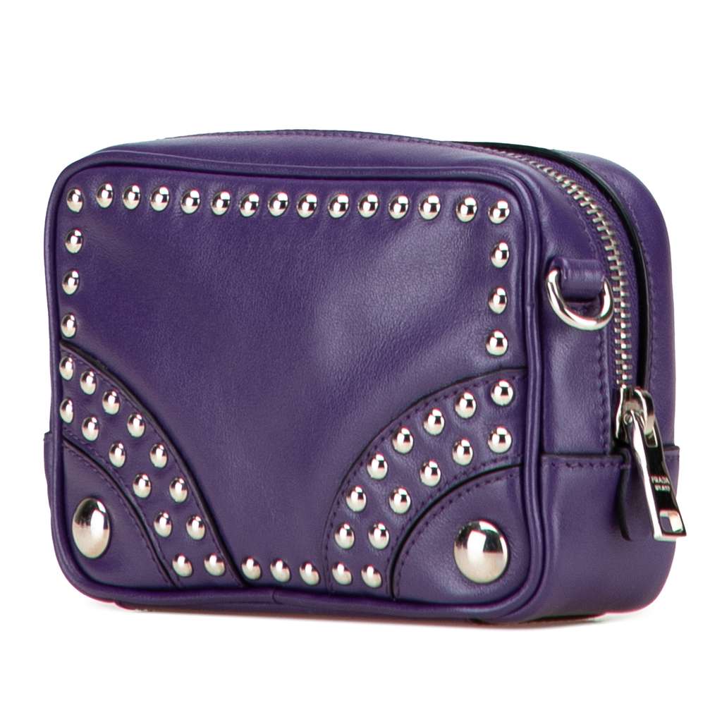 Prada Mini Leather Studded Camera Bag - Back view