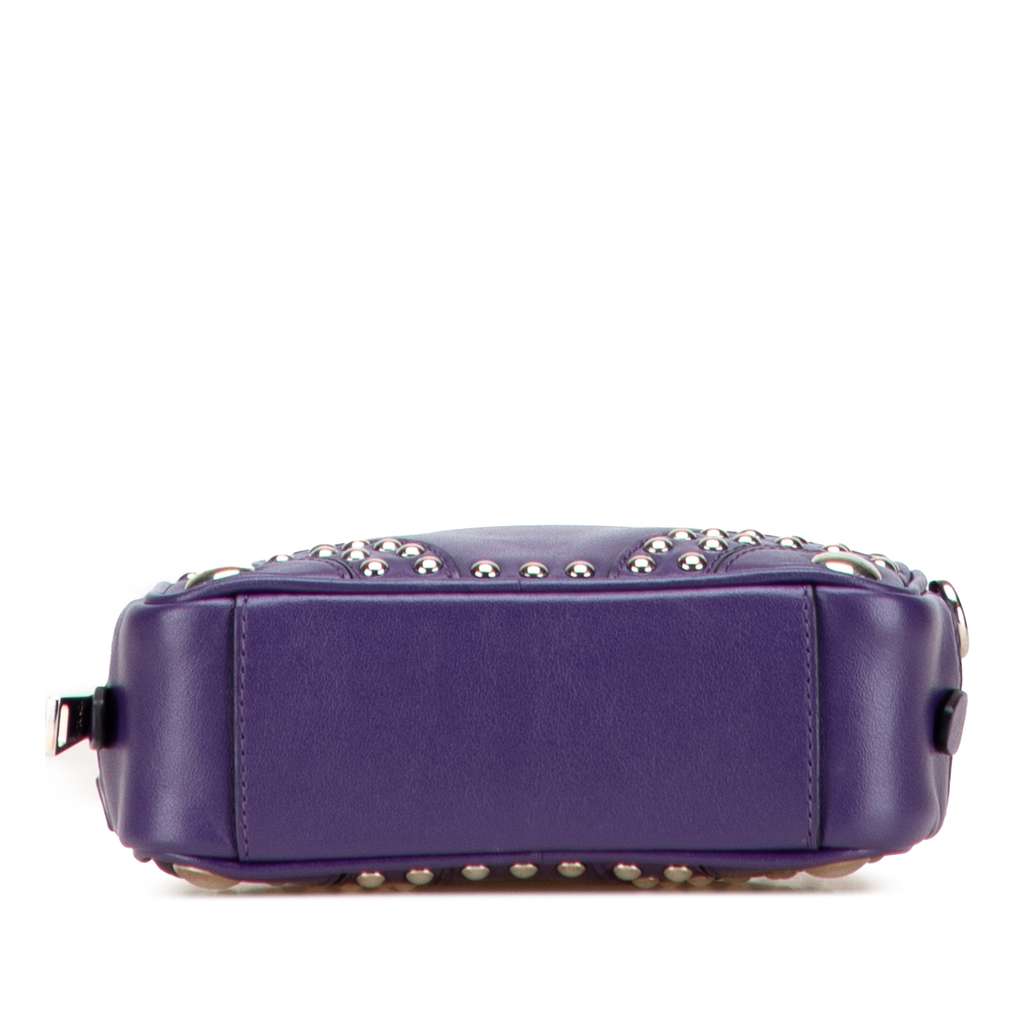 Prada Mini Leather Studded Camera Bag - Image 6