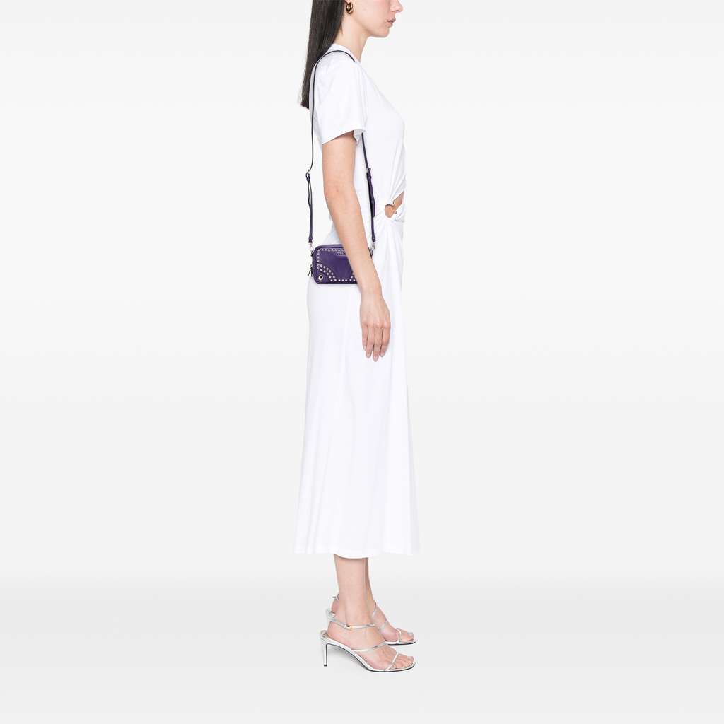 Prada Mini Leather Studded Camera Bag - Image 11