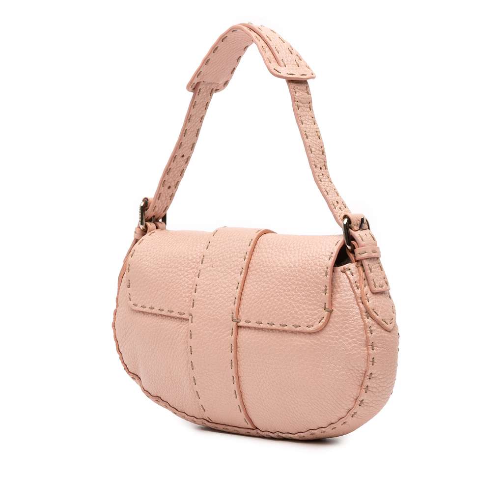 Fendi Leather Selleria Shoulder Bag - Back view