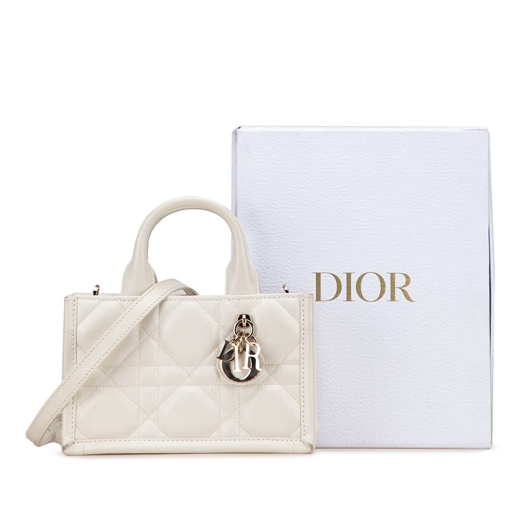 Dior Mini Calfskin Macrocannage Book Tote - Image 12