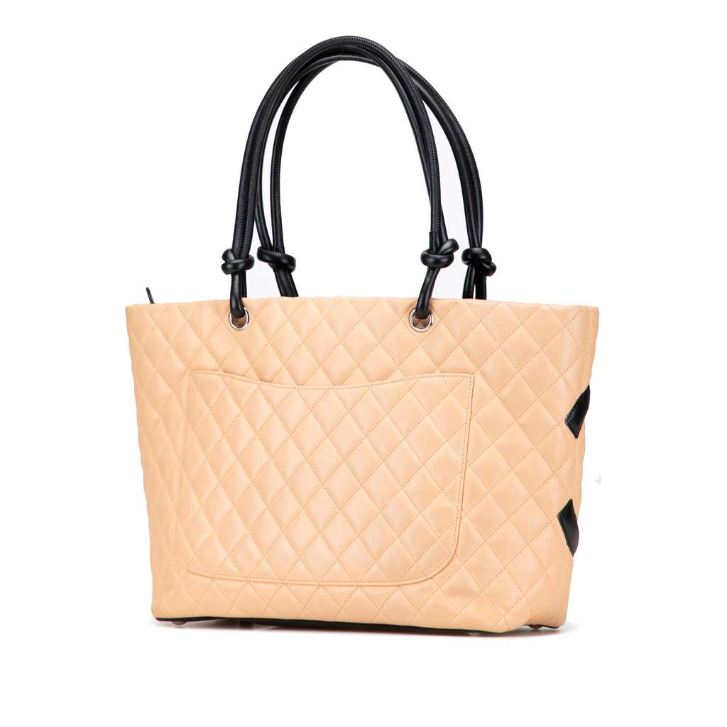 Chanel Large Quilted Lambskin Cambon Ligne Tote - Back view