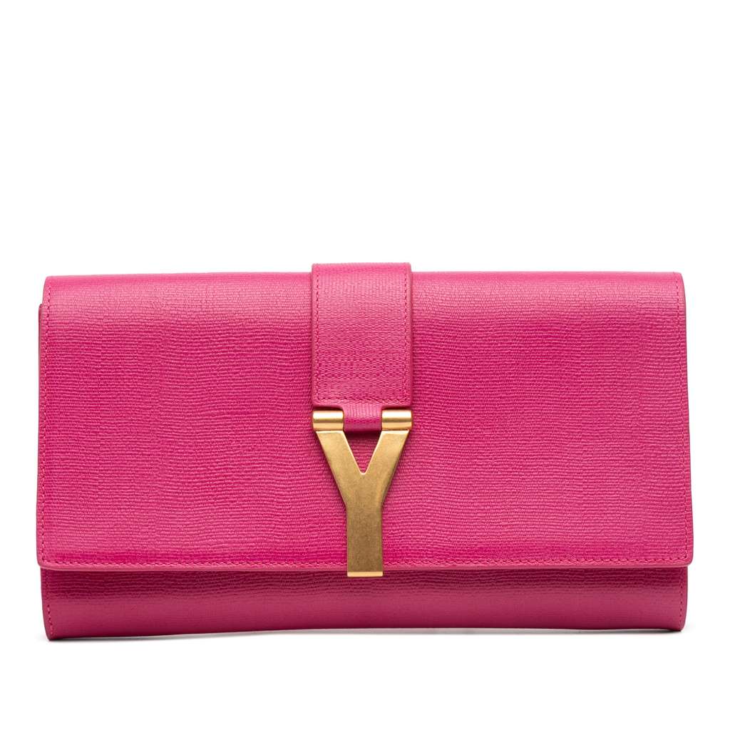 Saint Laurent Leather Chyc Ligne Clutch