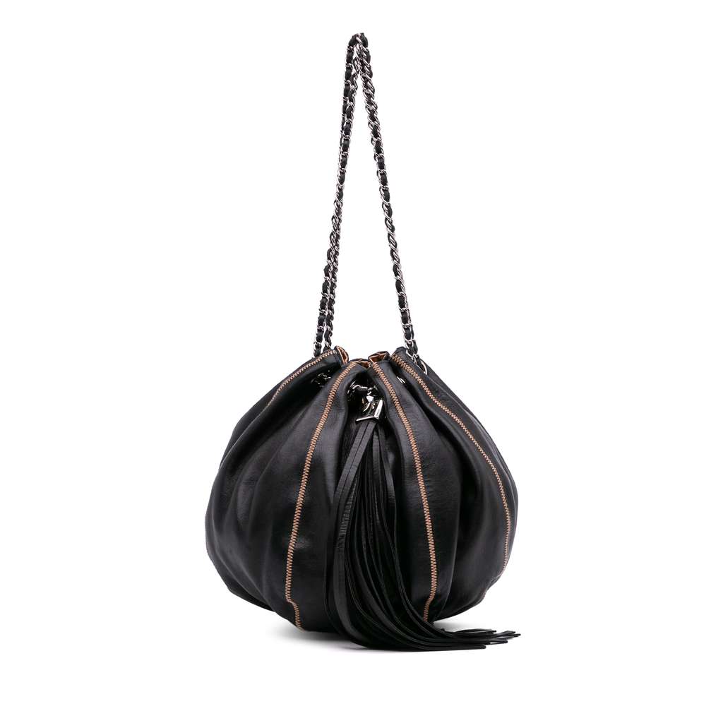 Chanel Lambskin and Satin Reversible Sac Cordon Bucket Bag