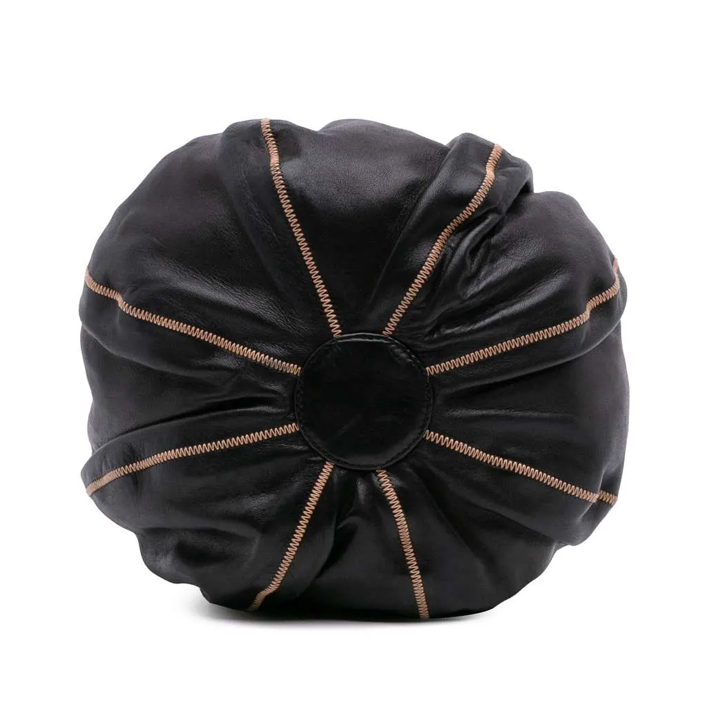 Chanel Lambskin and Satin Reversible Sac Cordon Bucket Bag Black Leather Good - Inside View