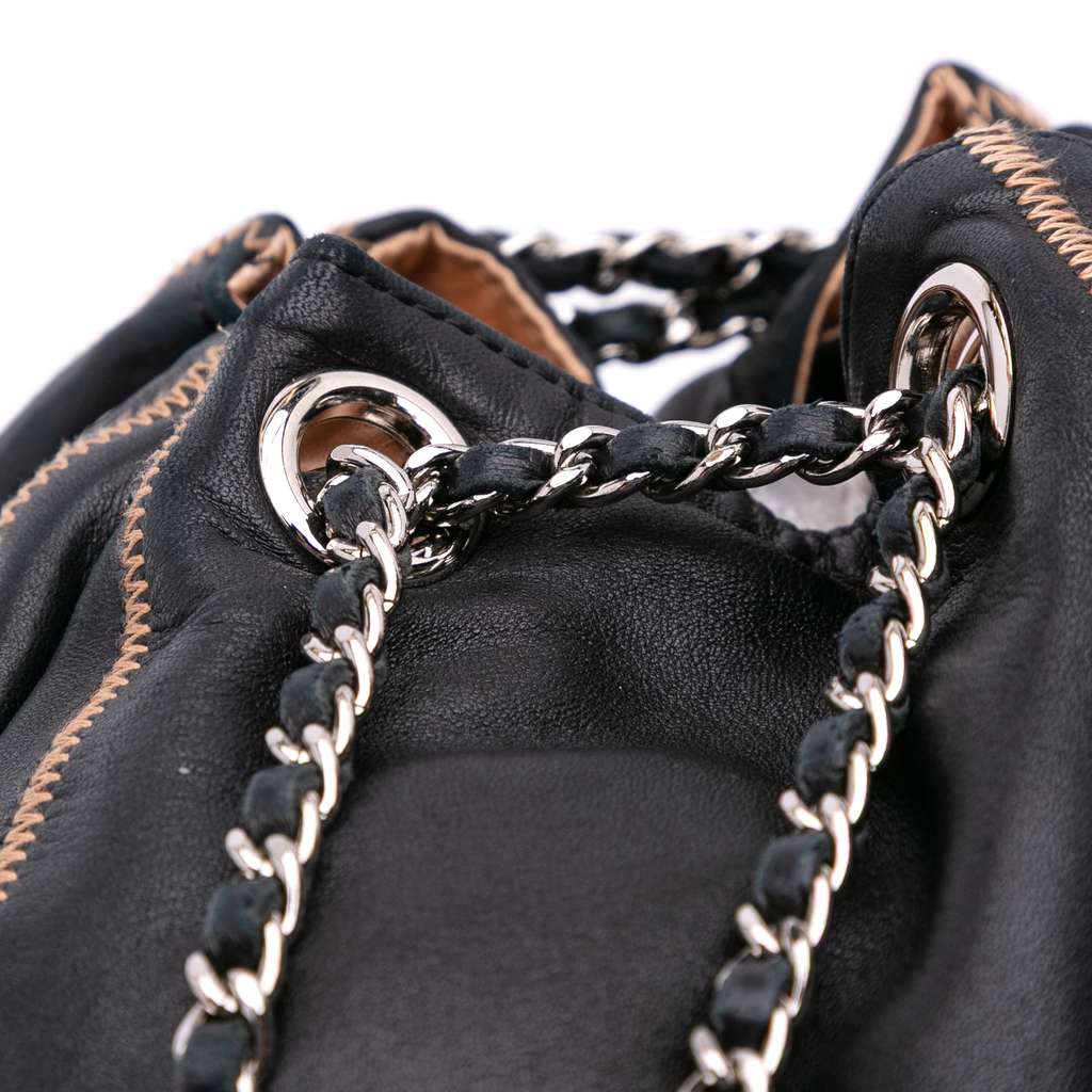 Chanel Lambskin and Satin Reversible Sac Cordon Bucket Bag - Image 10