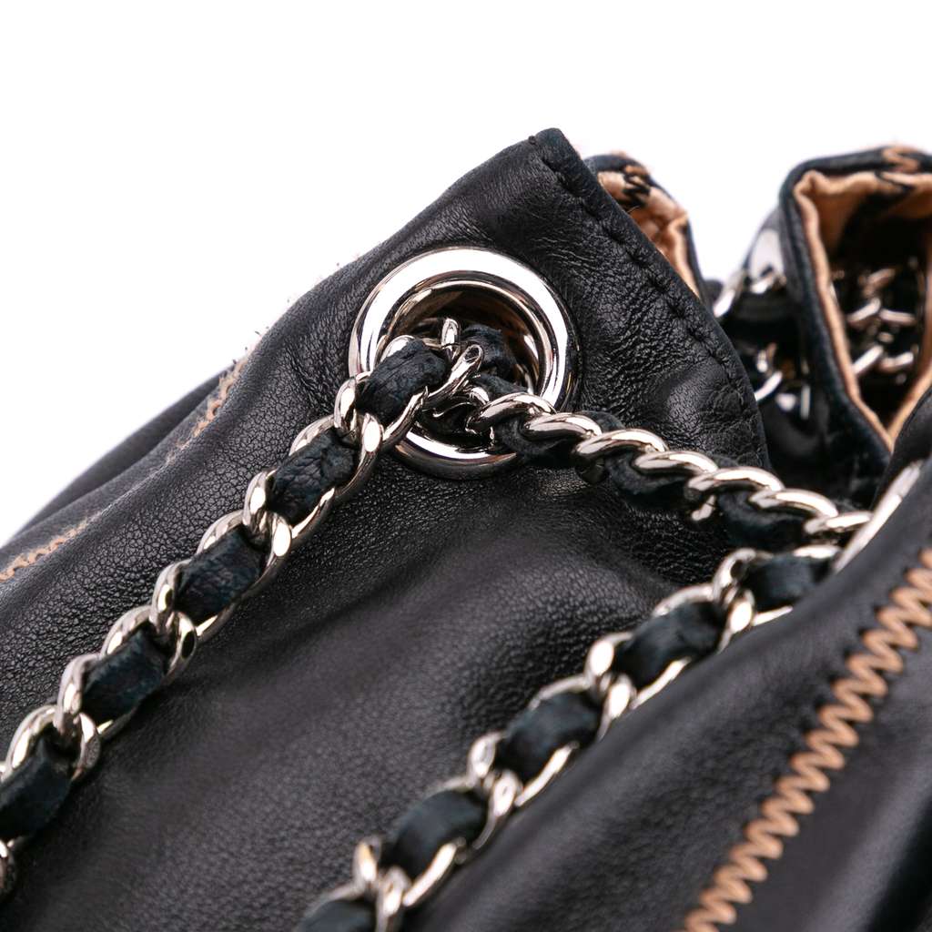 Chanel Lambskin and Satin Reversible Sac Cordon Bucket Bag - Image 11