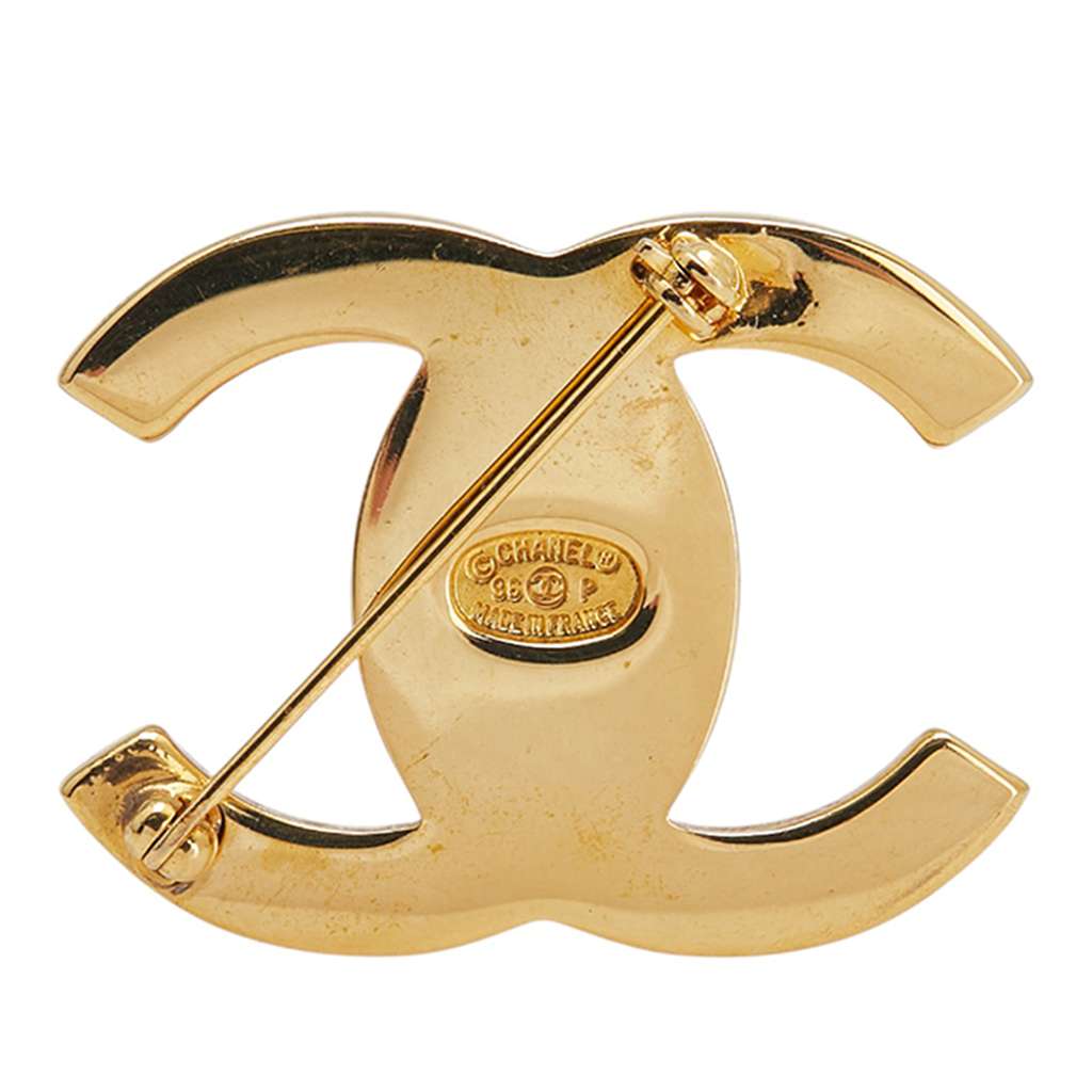 Chanel Gold Plated CC Turn-Lock Brooch - 2