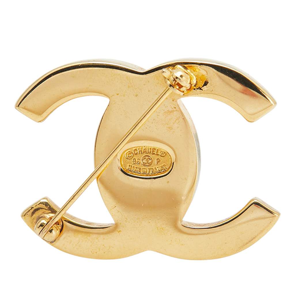 Chanel Gold Plated CC Turn-Lock Brooch - 3