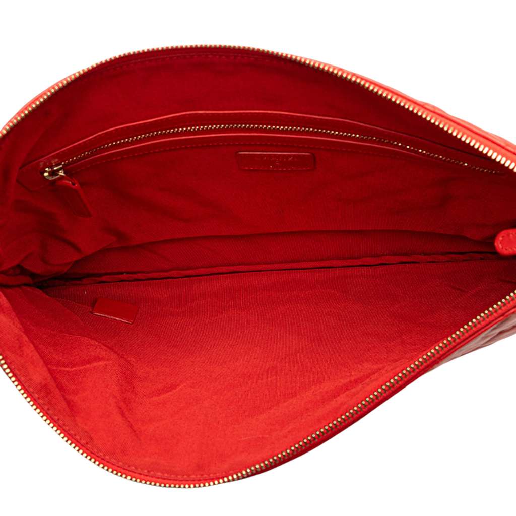 Chanel Large Quilted Lambskin O Case Clutch - 4